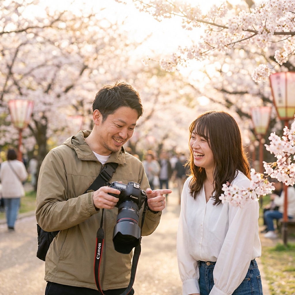 カメラマンとモデルの撮影シーン